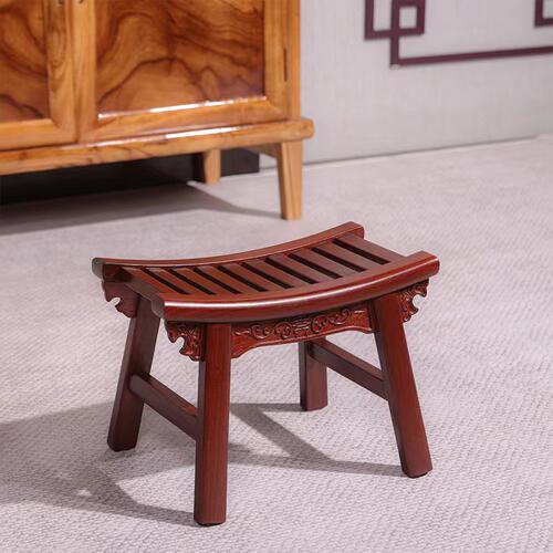 精品奥坎古典换鞋凳实木矮凳儿童凳子板凳家用红木凳子方凳马鞍凳 - 图2