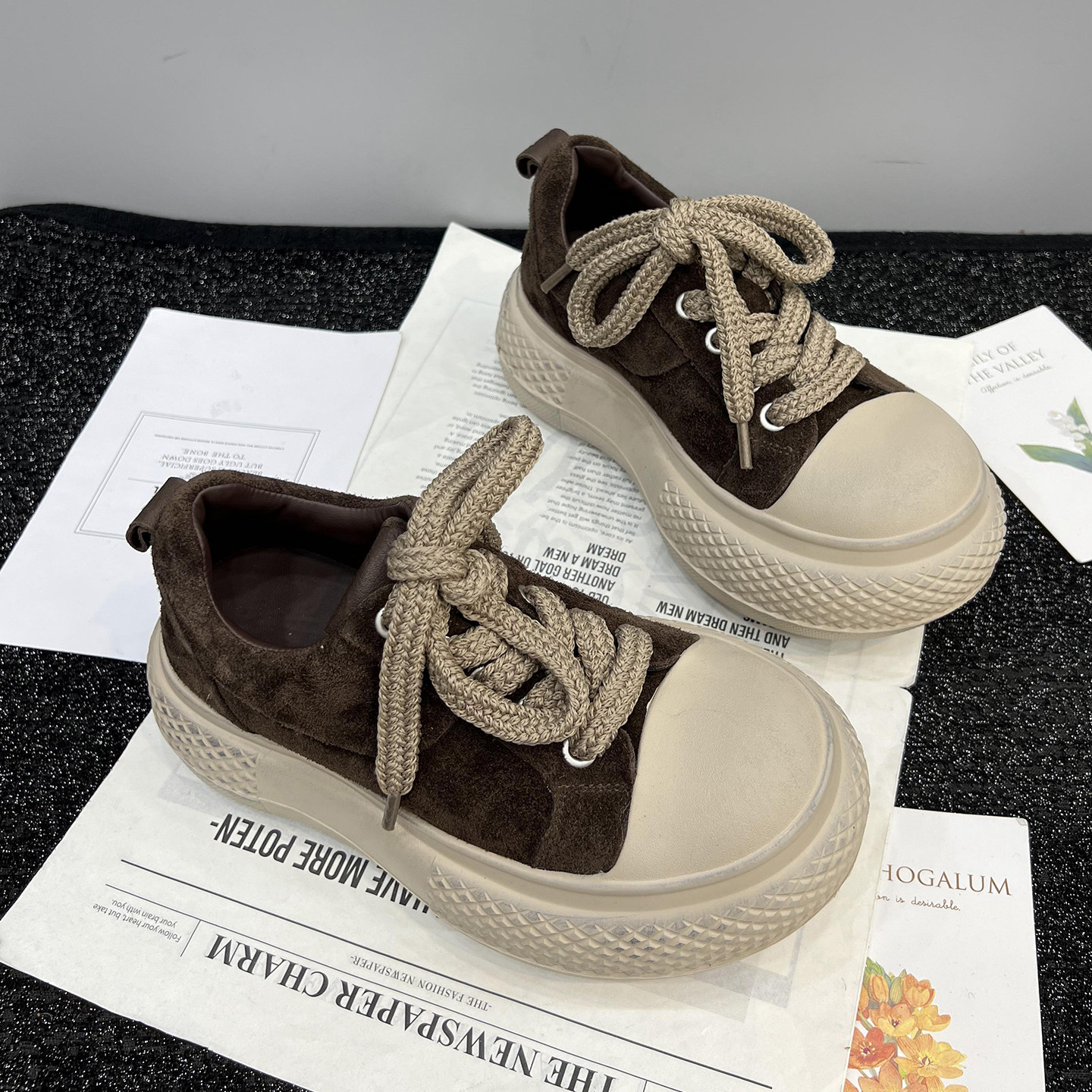 真皮大头复古松糕鞋女2025秋季新款厚底增高丑萌面包鞋休闲百搭潮,淘宝优惠券,粉丝福利购,淘宝优惠卷