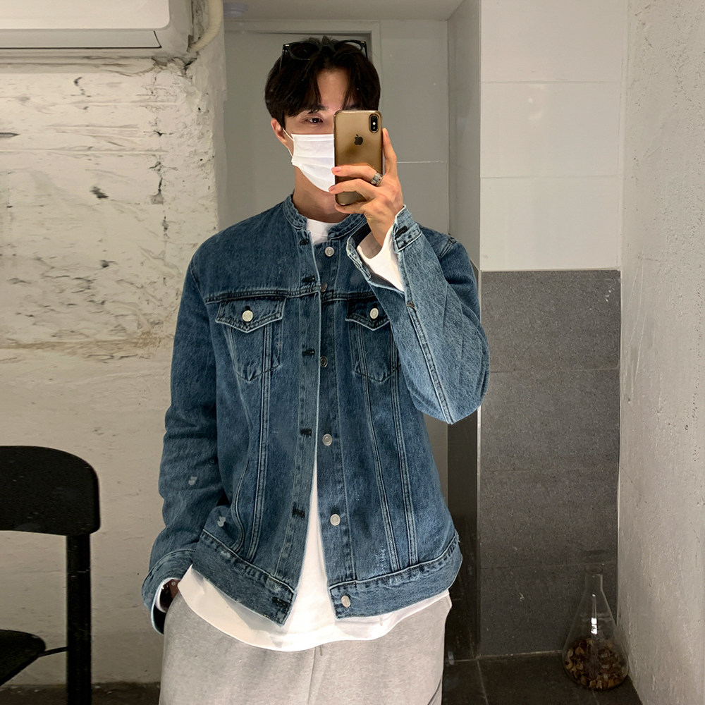 MRCYC复古牛仔外套男高级感韩系宽松上衣百搭立领工装夹克,淘宝优惠券,粉丝福利购,淘宝优惠卷