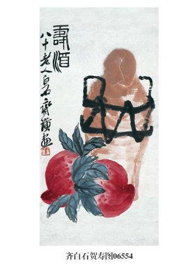 齐白石白菜蝈蝈花鸟画挂画名画