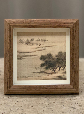 宋画小品国画字画摆台仿古画南宋马远雪景图名画复制品装饰画挂画