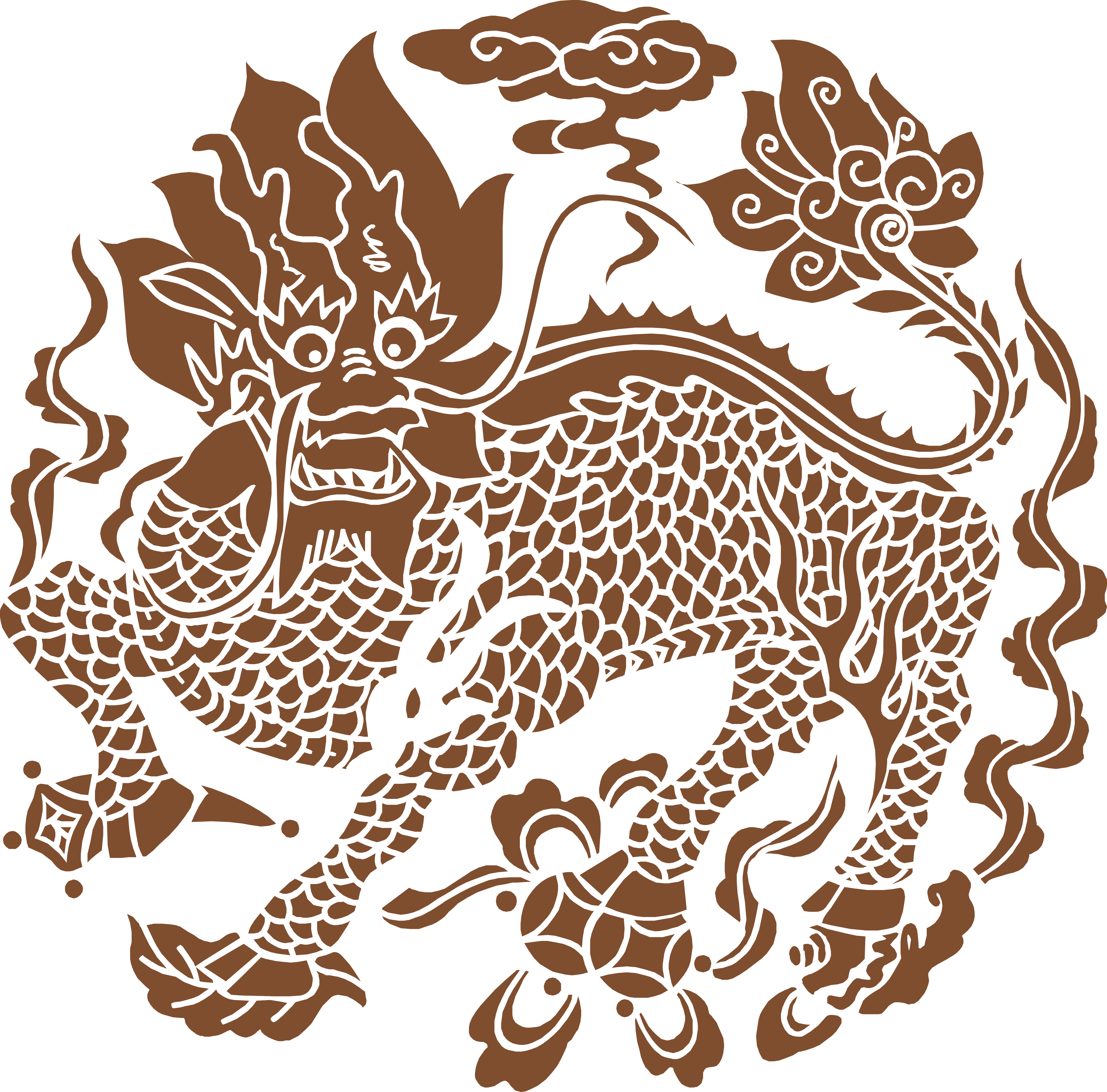 古典瑞兽祥兽中国风传统神兽麒麟纹样矢量png免抠素材仙鹤速写