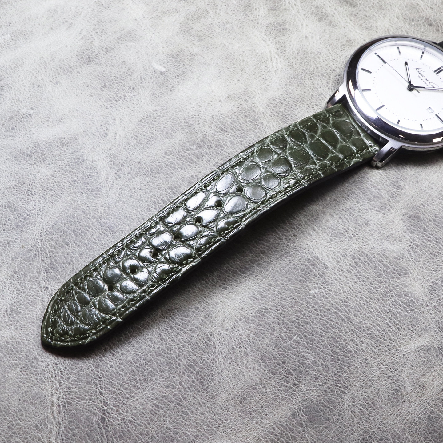 细腻美洲鳄鱼皮牛油果绿色18mm20mm21mm22mm灰绿色真皮柔软手表带,淘宝优惠券,粉丝福利购,淘宝优惠卷