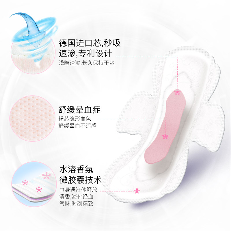 spa7ce旗舰店space7七度空间卫生巾女极净秘护超薄棉柔姨妈巾日用组合装整箱2