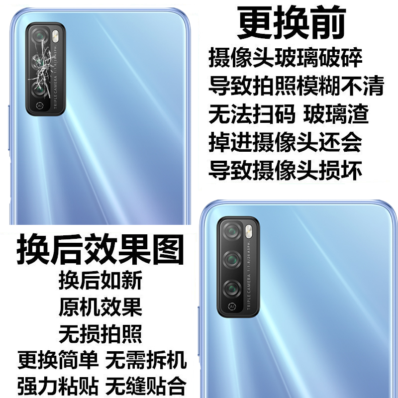 华为畅享20Pro/Z Plus后摄像头玻璃镜片原装相机镜面镜头保护盖板