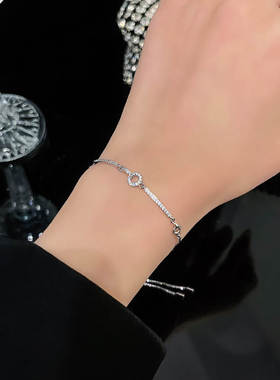 韩国新款百搭气质几何形镶钻手链