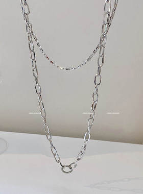 双层钛钢链条项链女冷淡风ins网