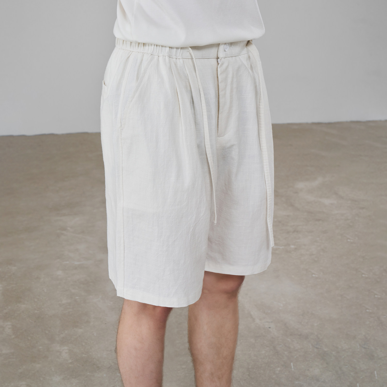 NYHSUGOO/南乙夏季新款苎麻混纺工艺五分裤男士轻薄3687抽绳短裤,淘宝优惠券,粉丝福利购,淘宝优惠卷