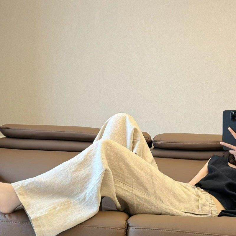 法国Rixo Rane ⭐棉麻宽裤女宽松直筒长裤垂感松弛感裤子休闲 裤,淘宝优惠券,粉丝福利购,淘宝优惠卷