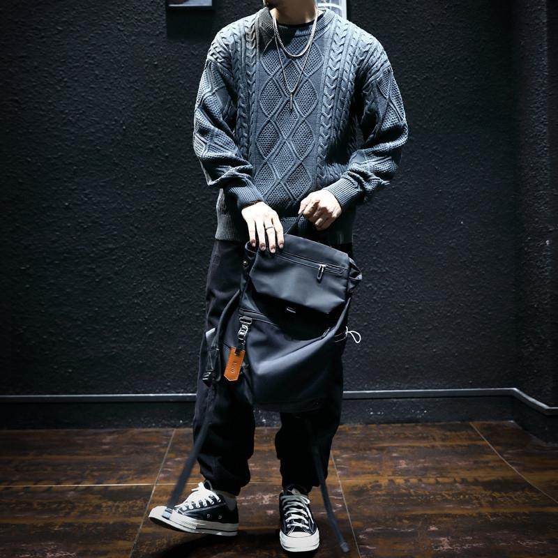 （爆款）潮牌it neith BIAS圆领复古针织男毛衣春秋宽松大码百搭,淘宝优惠券,粉丝福利购,淘宝优惠卷