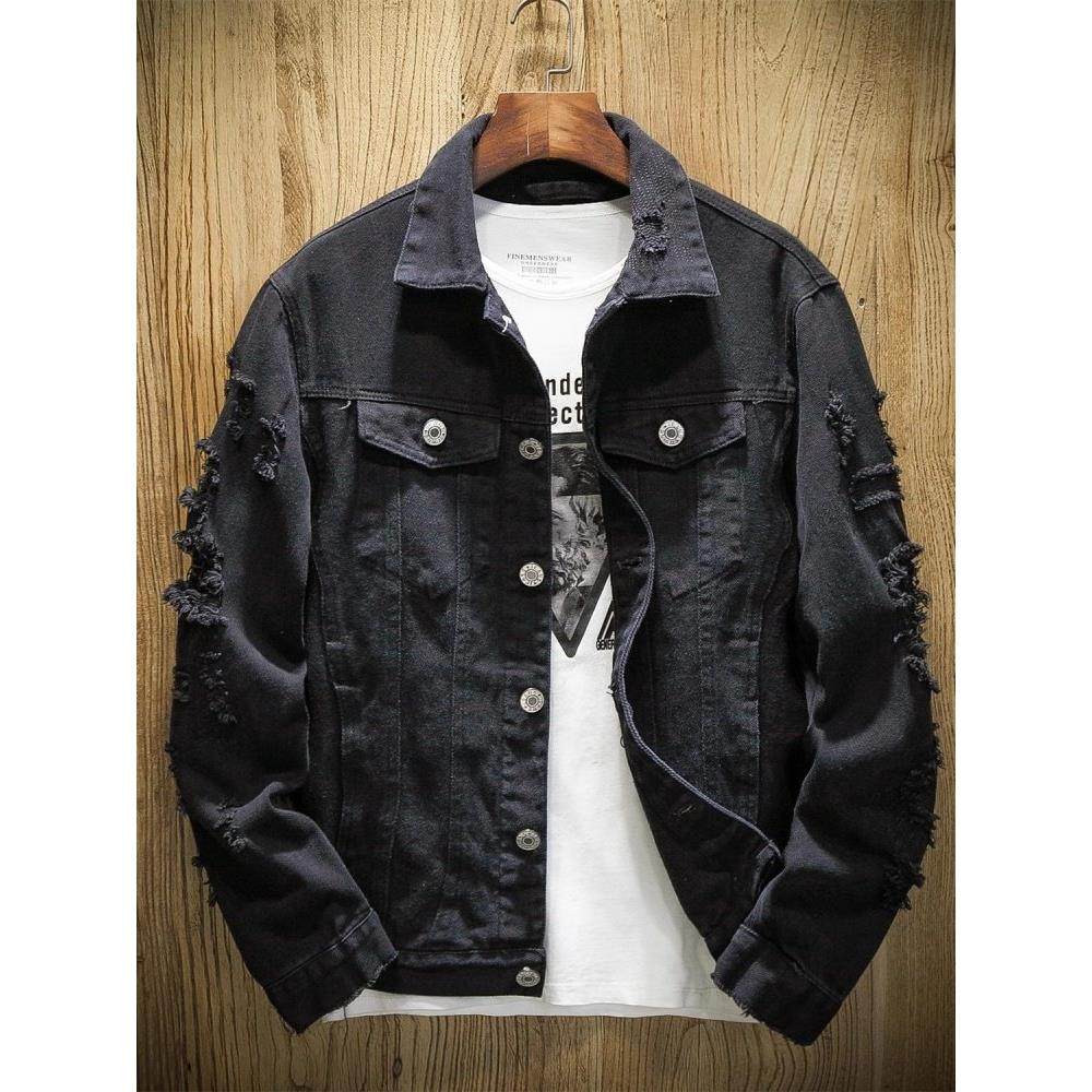 潮牌ins牛仔夹克男加肥大码破洞工装外套日系覆古粉色情侣款上衣,淘宝优惠券,粉丝福利购,淘宝优惠卷