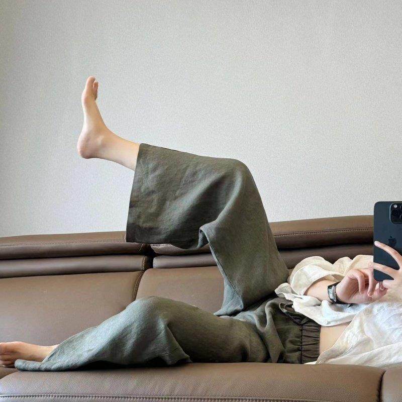 法国Rixo Rane ⭐棉麻宽裤女宽松直筒长裤垂感松弛感裤子休闲 裤,淘宝优惠券,粉丝福利购,淘宝优惠卷