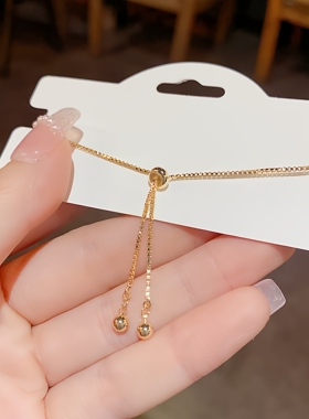 奥特莱斯品牌专柜限时折扣清仓优雅满锆贝壳花朵抽拉式手链气质