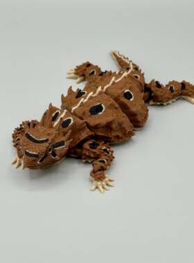 DIY定制-Horned Lizard 角蜥 逼真仿生模型全关节可动仿生科教