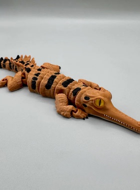 DIY定制-Gharial Croc恒河食鱼鳄模型全关节可动仿生科教逼真细节