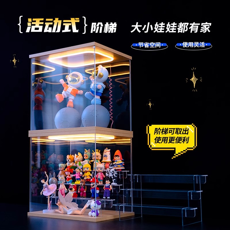 适用52TOYS蜡笔小新早古小土豆手办盲盒摆件礼物回形灯高清展示盒 - 图0