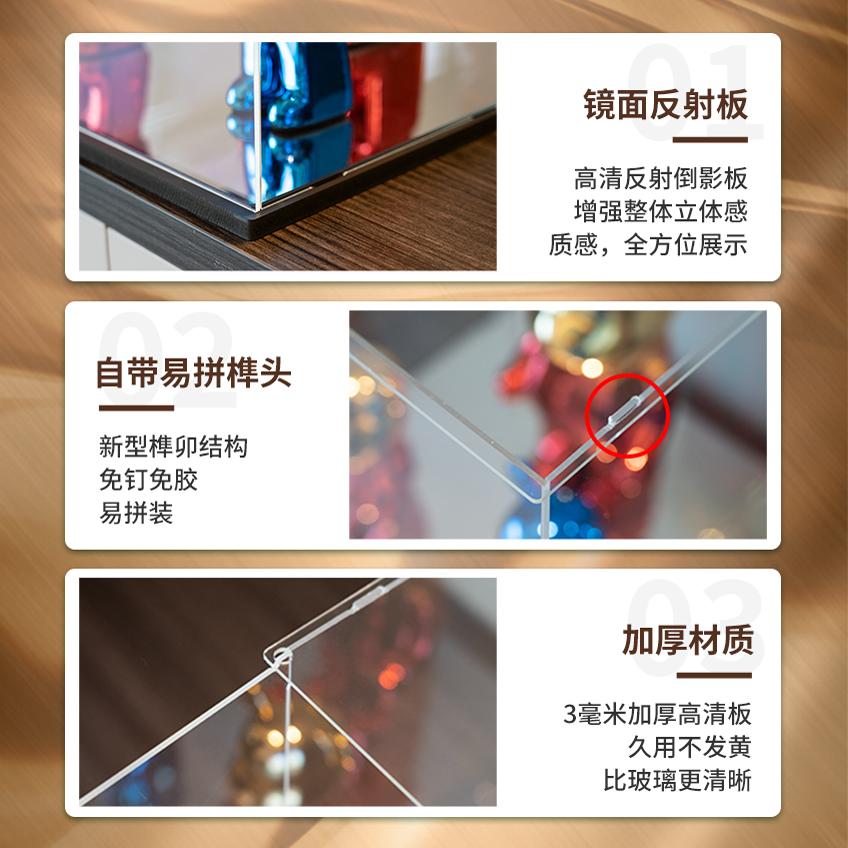 亚克力展示盒手办黏土积木篮足球收纳物模型盒子定制高透明可开门 - 图1