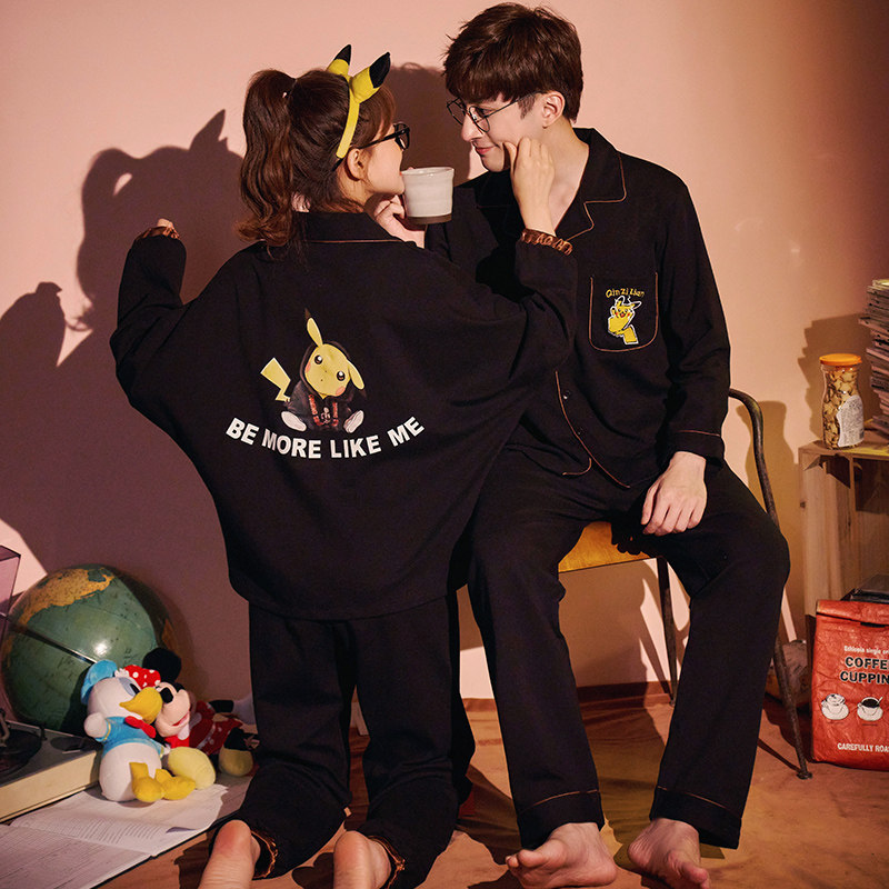 情侣春秋季纯棉长袖ins潮网红睡衣 美宣雅梦睡衣/家居服套装