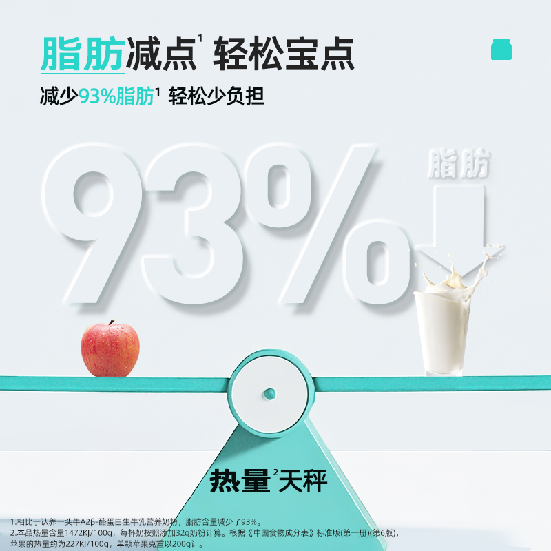 认养一头牛A2吨吨奶粉脱脂成人全家奶粉蓝胖子儿童女士800g/罐