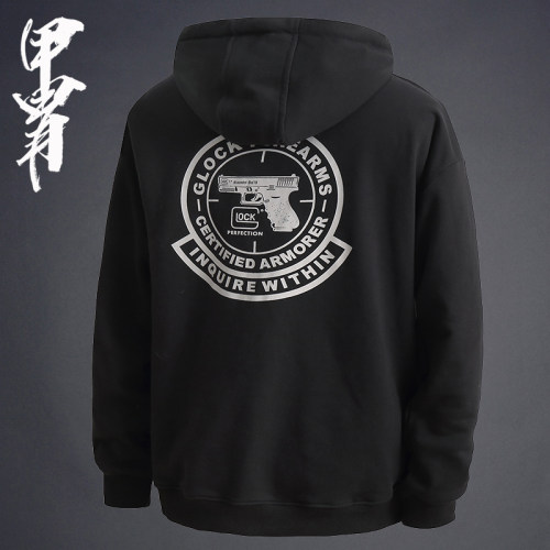 甲胄新品 射击俱乐部格洛克印花卫衣 战术军迷重磅连帽卫衣 - 图0