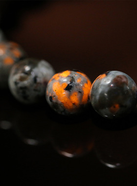 晶东珠宝天然火焰石手链个性潮流欧美跨境霸气单圈圆珠手饰批发