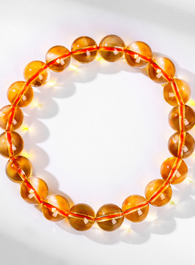 晶东珠宝 天然黄塔晶手链蜂蜜奶盖手饰金黄色女生黄水晶手链批发