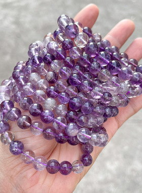 晶东珠宝 7A天然紫兔毛水晶手链 时尚气质优雅女生礼物手串批发