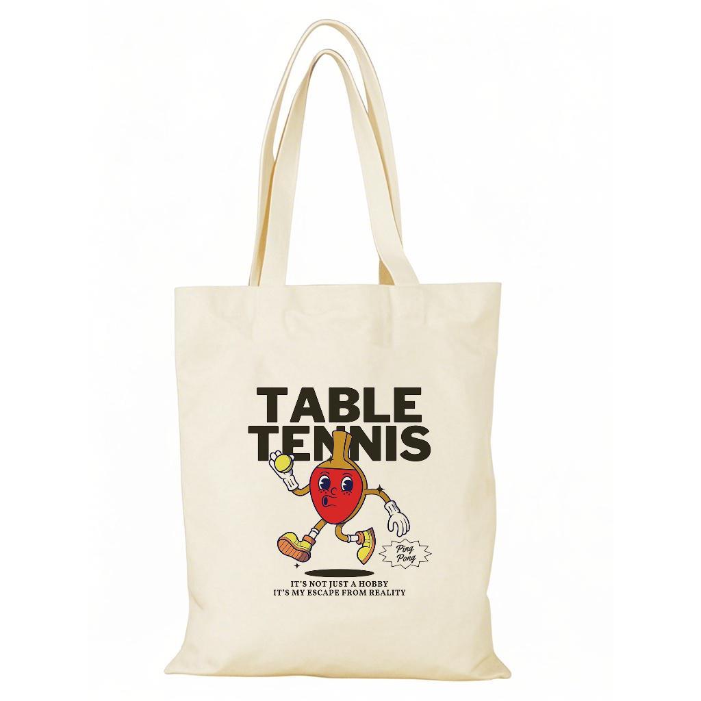 Table Tennis table tennis canvas bag sports canvas bag custom large capacity environmentally friendly shopping bag for outing