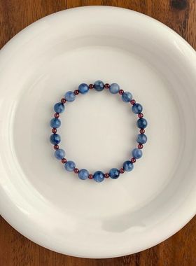 【青黛】新中式蓝晶石串珠项链石榴石水晶锁骨链国风高级感显白