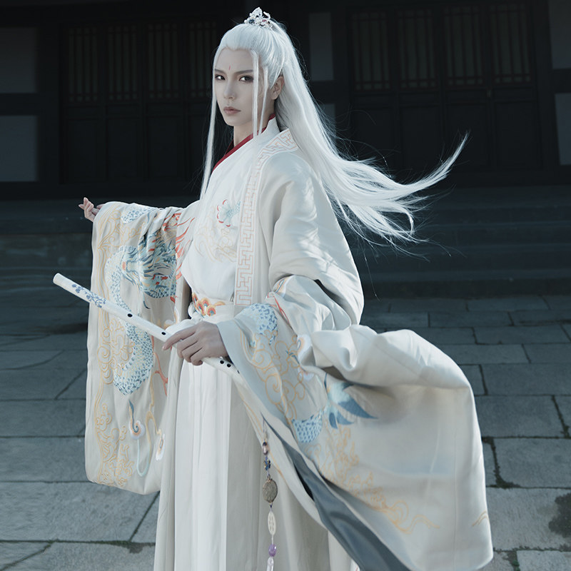 序绘原创龙盘云水交领大袖披风汉服 序绘汉服