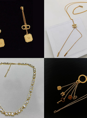 anna黄铜吊坠镶钻凯旋门项链