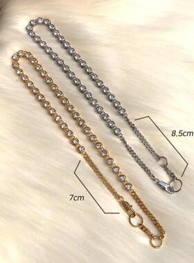 东大门设计师款水晶镶钻粗链条