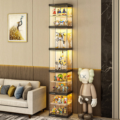 手办展示柜盲盒收纳玩具适用乐高积木模型全透明高达家用置物架子 - 图2