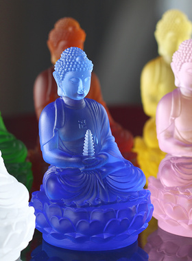 琉璃托塔药师七佛套装佛堂摆放像