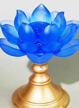 莲花琉璃蜡烛烛台摆件酥油座