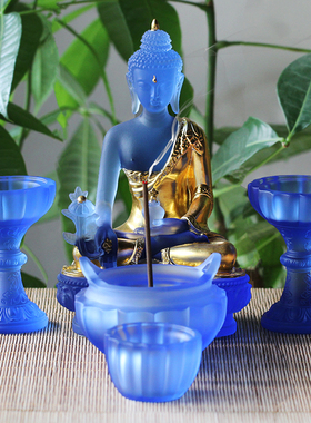 琉璃香炉烛台净水杯寺庙佛具用品