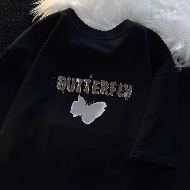 拍3件！棉棉印象美式印花复古短袖t恤女