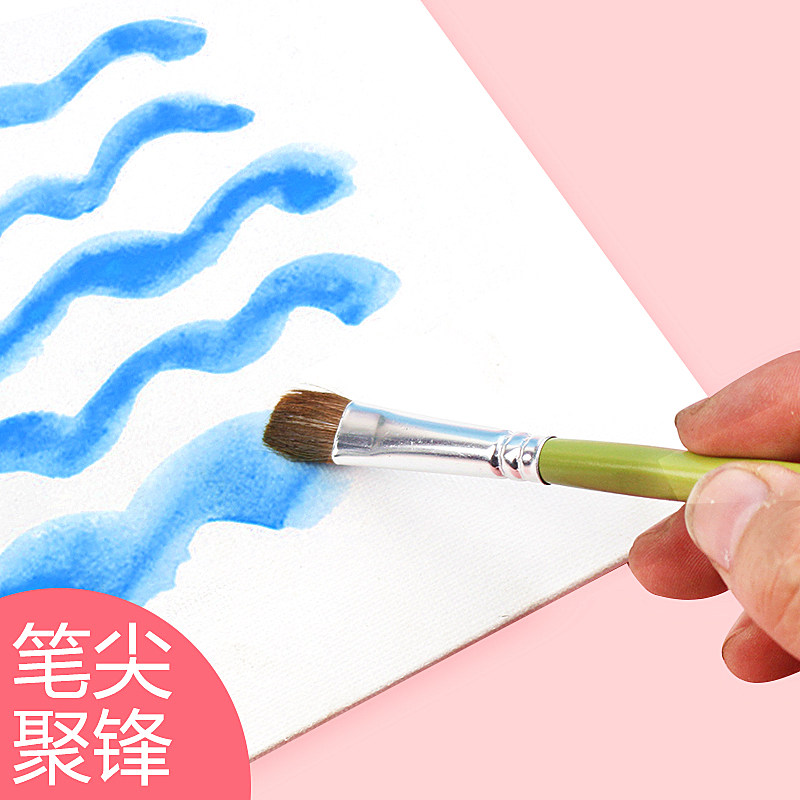 马利水粉笔画笔套装单支丙烯排笔平头笔美术生专用狼毫鸭舌笔颜料儿童笔刷单支单号专业色彩绘画刷子工具_虎窝淘