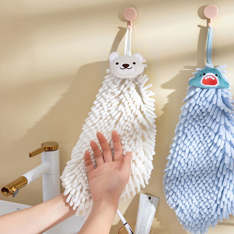 厨房擦手巾挂式可爱毛巾吸水布不易掉毛卫生间擦手神器卡通搽手帕 - 图3