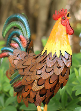 铁艺公鸡模型户外庭院摆件发财吉