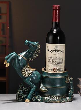 马到成功树脂笔筒创意摆件办公室酒柜桌面艺术高档多功能收纳酒架