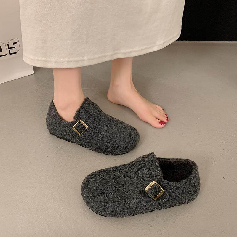 平底全包勃肯鞋女2026新款春秋百搭一脚蹬加绒保暖毛毛棉鞋0115w,淘宝优惠券,粉丝福利购,淘宝优惠卷