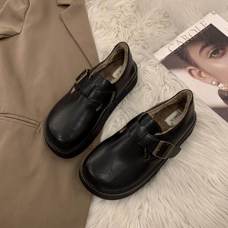 覆古毛毛鞋女2026新款春秋厚底加绒勃肯鞋一脚蹬保暖靴棉鞋0115w,淘宝优惠券,粉丝福利购,淘宝优惠卷