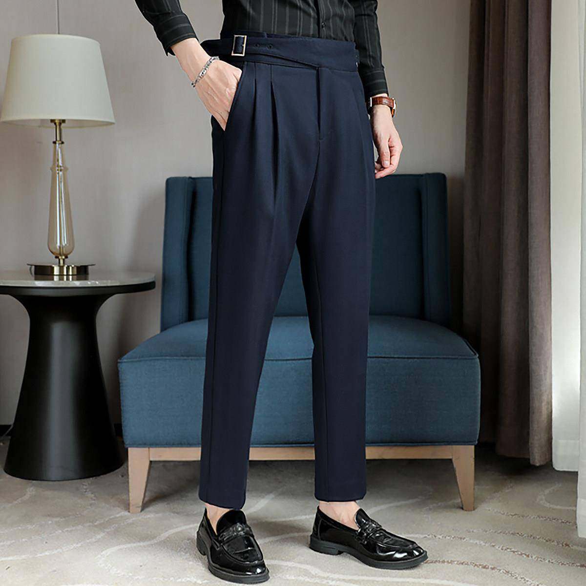 暗条纹男士高腰西裤轻奢高端休闲长裤商务直筒西装裤0119w,淘宝优惠券,粉丝福利购,淘宝优惠卷