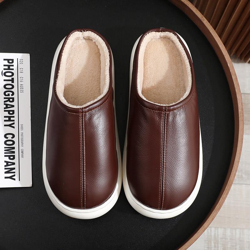 秋冬新款棉拖鞋男女室内居家防滑加厚绒软底静音家用低包跟1004z - 图3