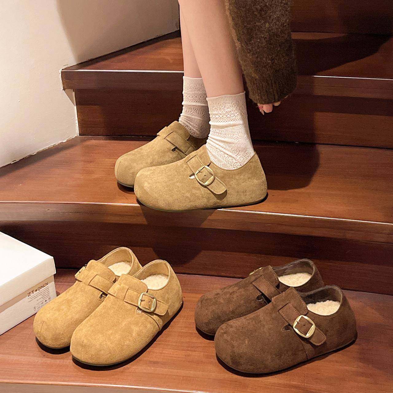 厚底增高小个子全包加绒勃肯鞋女2026新款春秋乐福鞋保暖二0115w,淘宝优惠券,粉丝福利购,淘宝优惠卷
