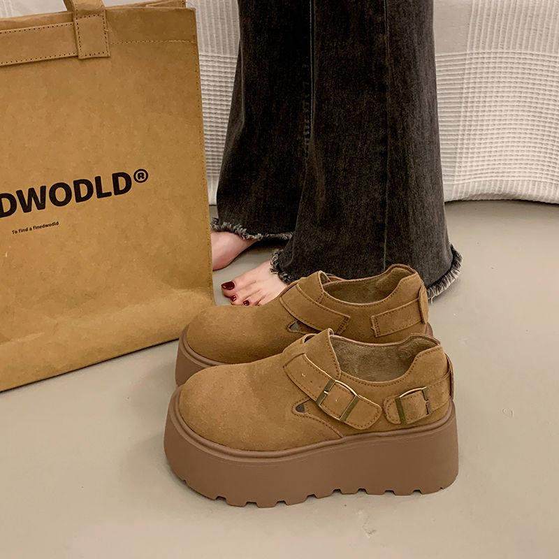 2026年新款春秋松糕厚底勃肯鞋女鞋靴加绒乐福鞋毛毛棉鞋女0115w,淘宝优惠券,粉丝福利购,淘宝优惠卷
