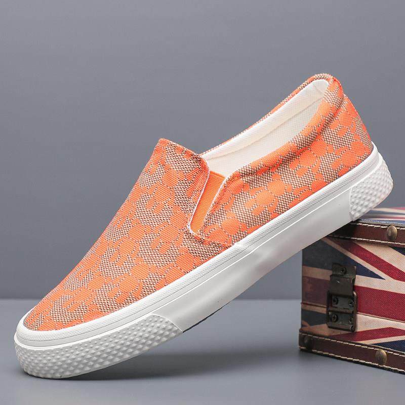 春秋潮鞋男新款帆布鞋一脚蹬透气印花休闲男士板鞋0123z,淘宝优惠券,粉丝福利购,淘宝优惠卷