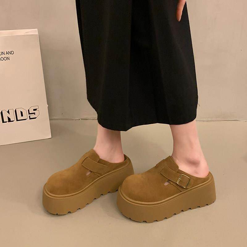 厚底勃肯鞋一脚蹬包头半拖鞋女季外穿2026新款懒人孕妇博肯0115w,淘宝优惠券,粉丝福利购,淘宝优惠卷