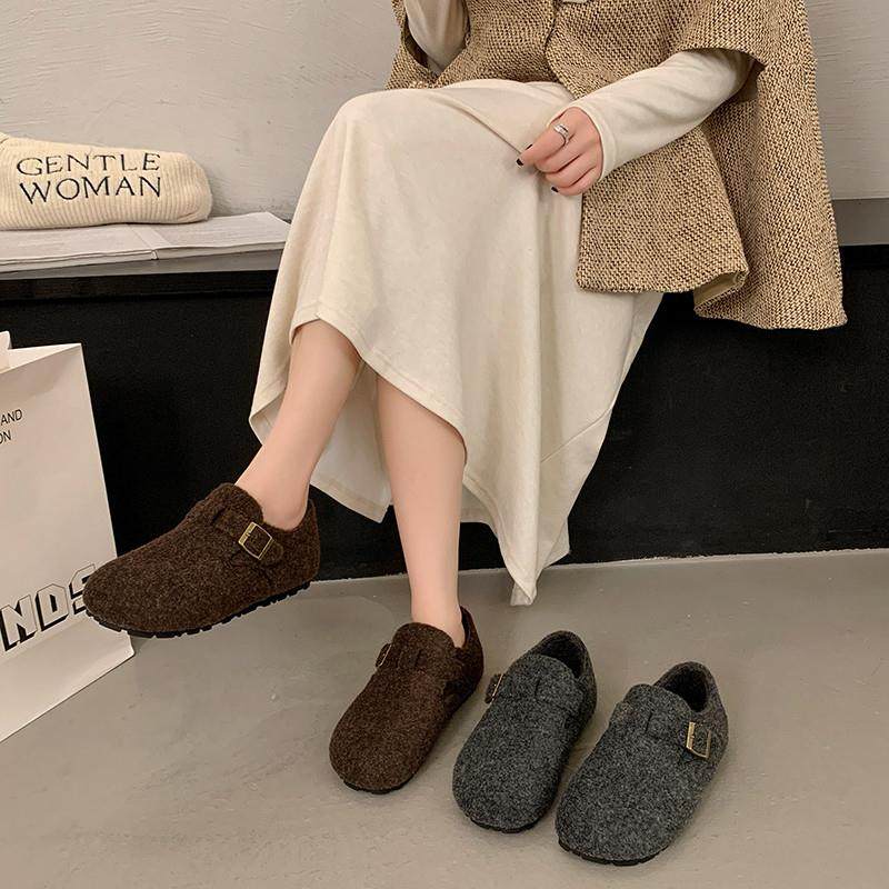 平底全包勃肯鞋女2026新款春秋百搭一脚蹬加绒保暖毛毛棉鞋0115w,淘宝优惠券,粉丝福利购,淘宝优惠卷